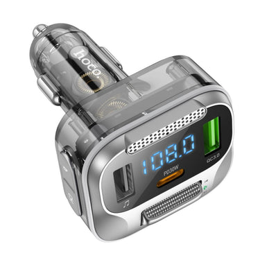 Hoco E75 30W PD USB QC3.0 Car Bluetooth MP3 FM Transmitter Charger - Black